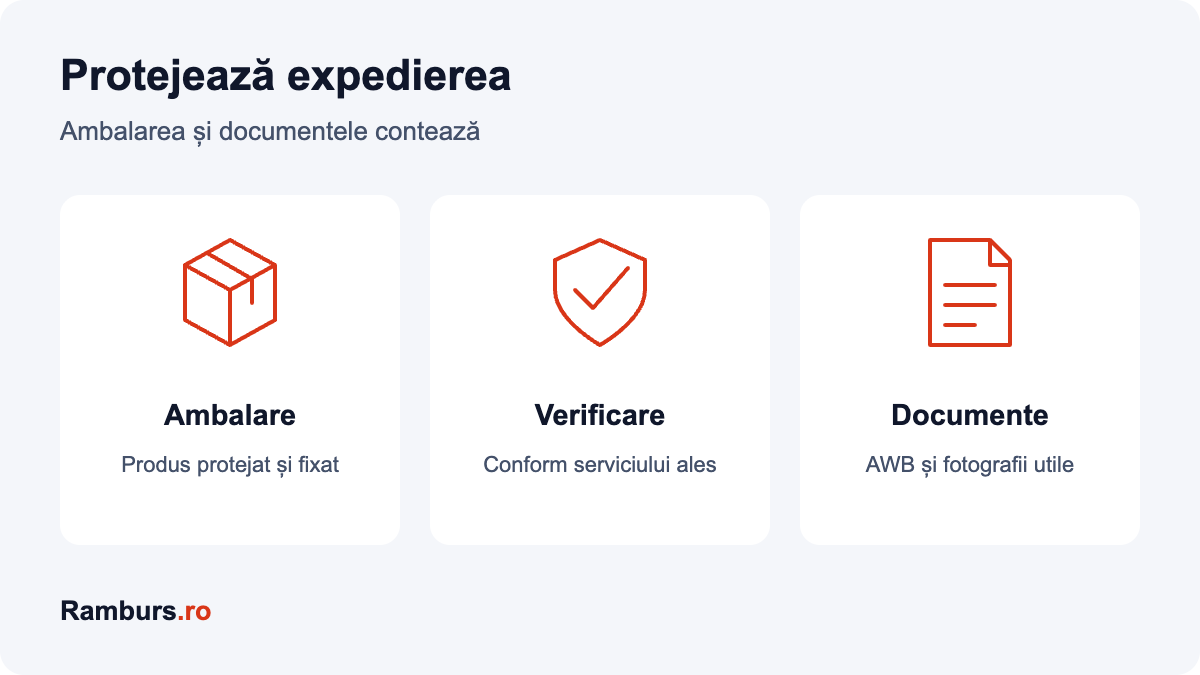 Protecția coletului și documentele expedierii
